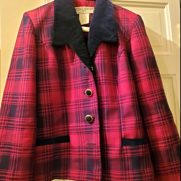 Jessica Howard 2 Piece Velvwt Trim Pantsuit - Picture 1 of 3